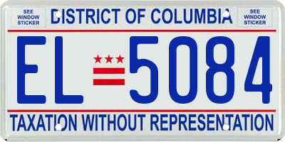 DC license plate EL5084