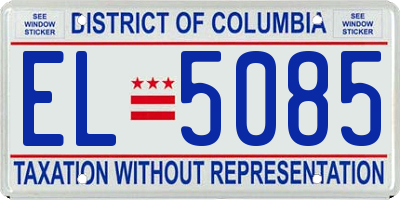 DC license plate EL5085