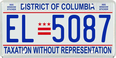 DC license plate EL5087