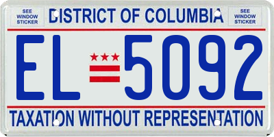 DC license plate EL5092