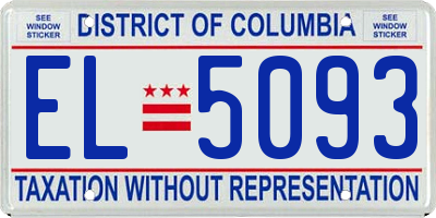 DC license plate EL5093