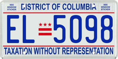 DC license plate EL5098