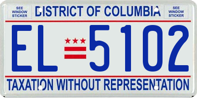 DC license plate EL5102