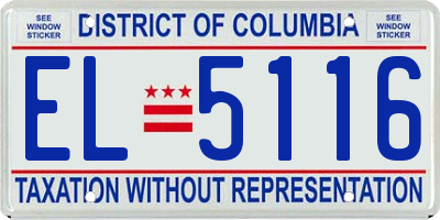 DC license plate EL5116