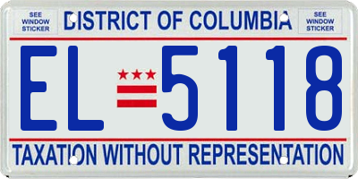 DC license plate EL5118