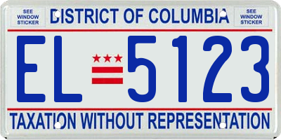 DC license plate EL5123
