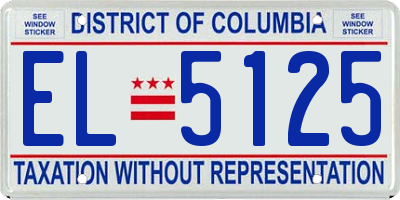 DC license plate EL5125