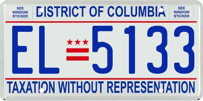 DC license plate EL5133