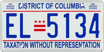 DC license plate EL5134
