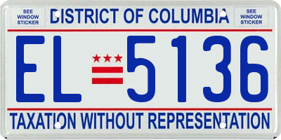 DC license plate EL5136