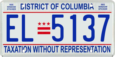 DC license plate EL5137