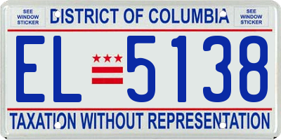 DC license plate EL5138