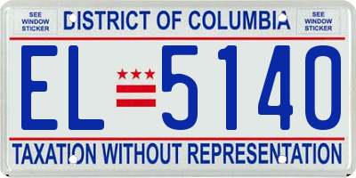 DC license plate EL5140