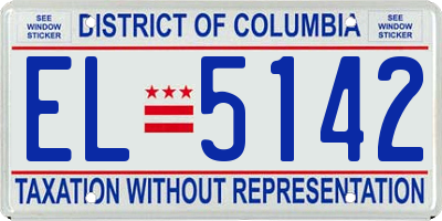 DC license plate EL5142