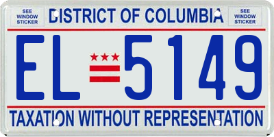 DC license plate EL5149