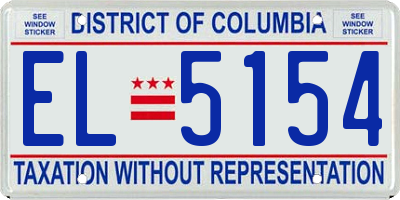 DC license plate EL5154