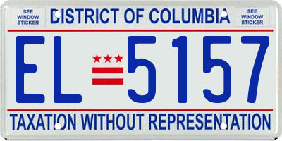 DC license plate EL5157