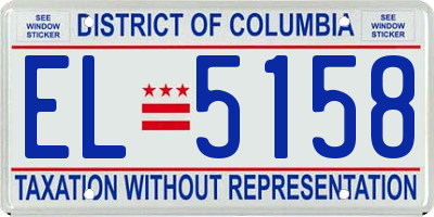 DC license plate EL5158