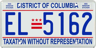 DC license plate EL5162