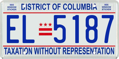 DC license plate EL5187