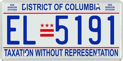 DC license plate EL5191