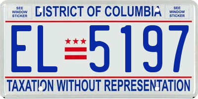 DC license plate EL5197