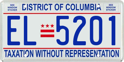 DC license plate EL5201