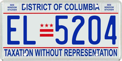 DC license plate EL5204