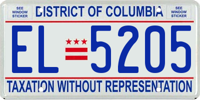 DC license plate EL5205