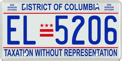 DC license plate EL5206