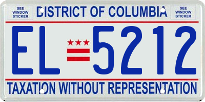 DC license plate EL5212