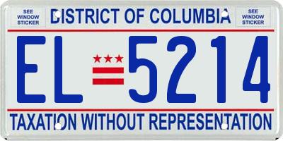 DC license plate EL5214