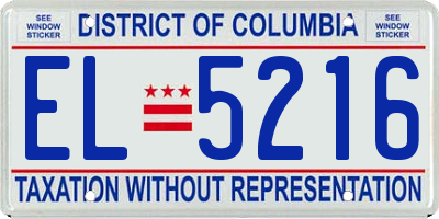 DC license plate EL5216