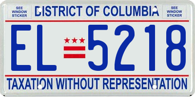DC license plate EL5218