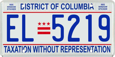 DC license plate EL5219