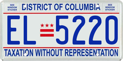 DC license plate EL5220