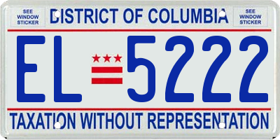 DC license plate EL5222