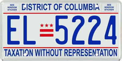DC license plate EL5224