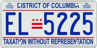 DC license plate EL5225