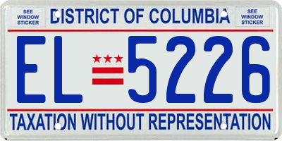 DC license plate EL5226