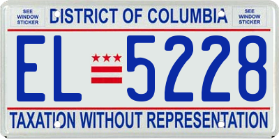 DC license plate EL5228