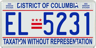 DC license plate EL5231