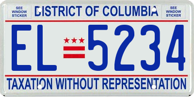 DC license plate EL5234
