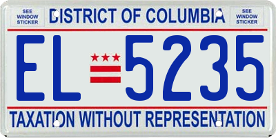 DC license plate EL5235