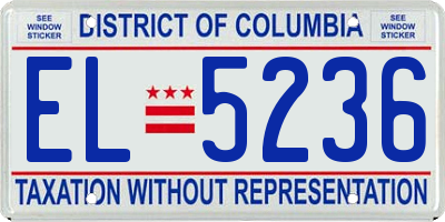 DC license plate EL5236
