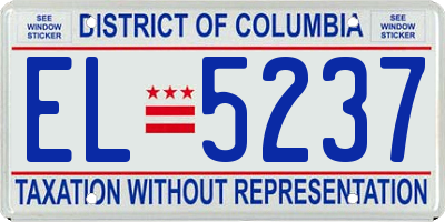 DC license plate EL5237