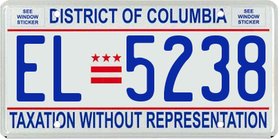 DC license plate EL5238