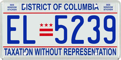 DC license plate EL5239