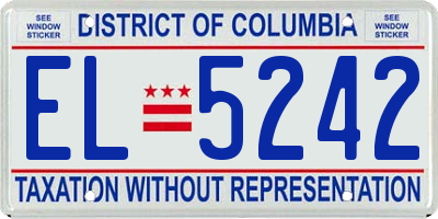 DC license plate EL5242
