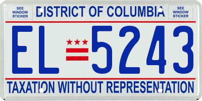 DC license plate EL5243